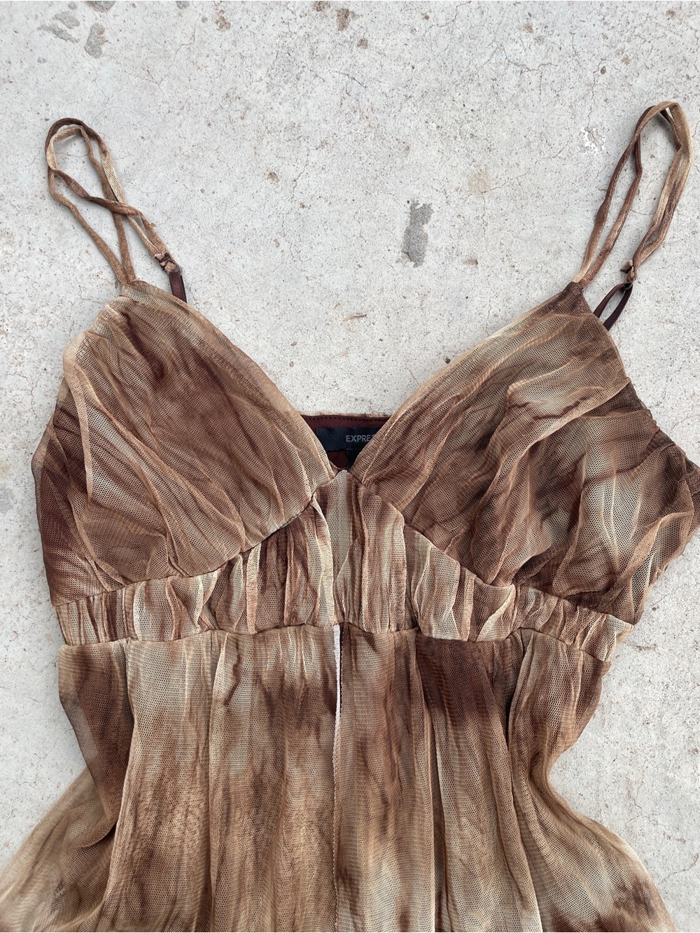 Express RARE Vintage Y2K Tulle Mesh Fairy Babydoll Top - Picture 3 of 6
